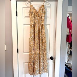 PINCH Yellow + Blue Floral Maxi Dress